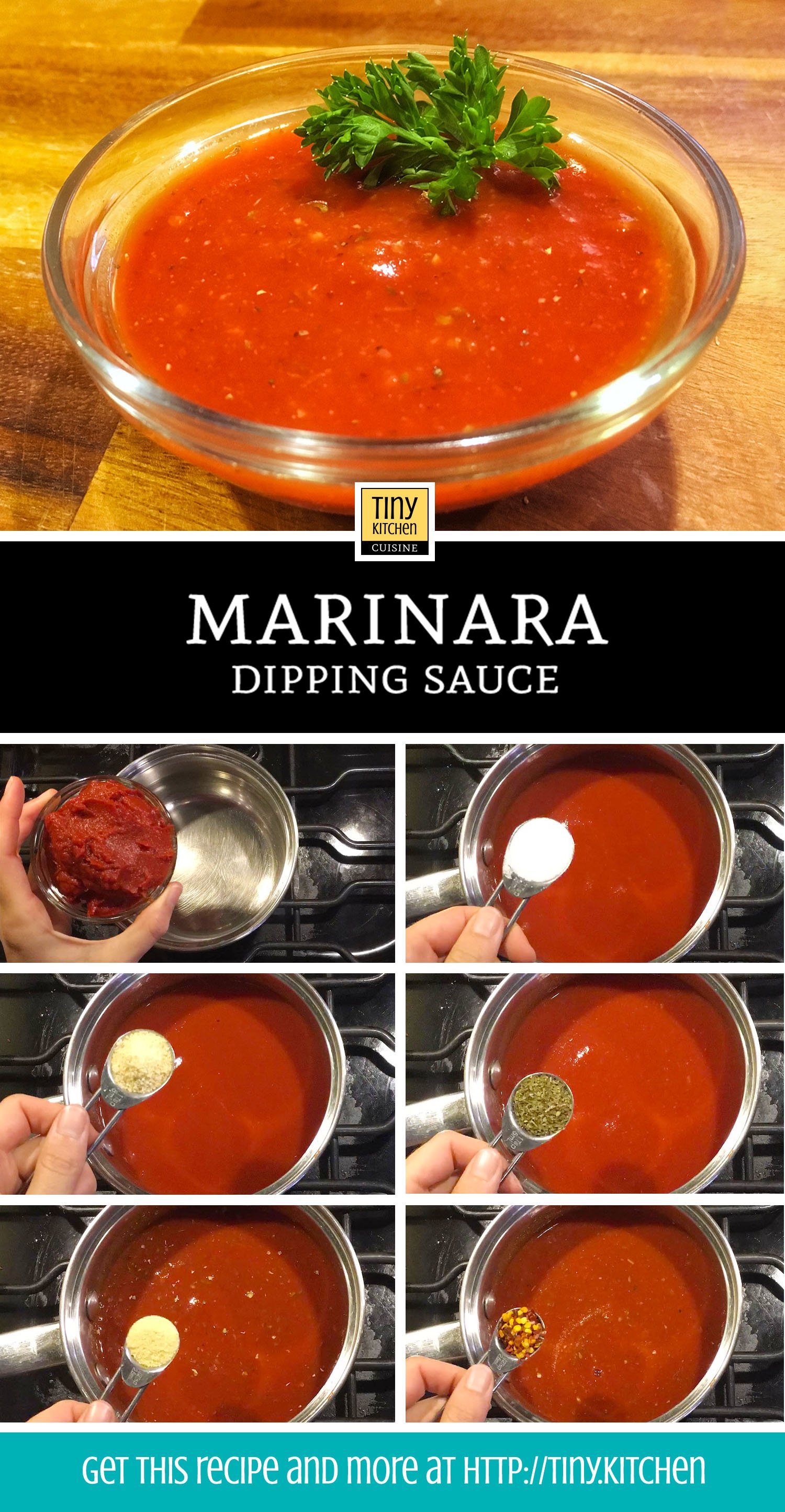 Want the perfect sauce to dip your favorite fried italian snacks in? Make this easy recipe using common pantry items to make marinara sauce in just minutes! | Tiny Kitchen Cuisine | https://tiny.kitchen