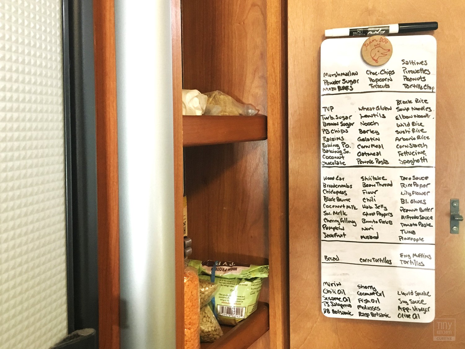 Use a Whiteboard Attached to the Inside of Your Pantry Door